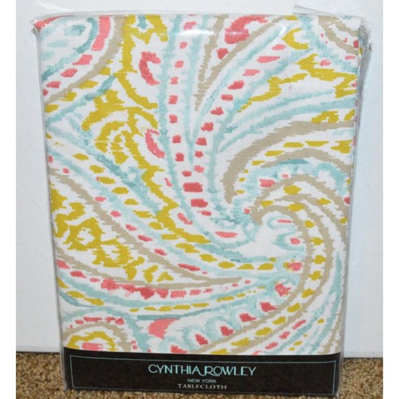 Cynthia Rowley Other - New Cynthia Rowley Indoor Outdoor Tablecloth 60" x 84" Oblong Paisley Multi *
